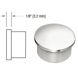 CRL Polished Stainless Flat End Cap for 1-1/2" Outside Diameter Tubing