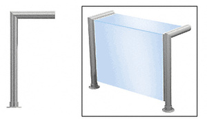 CRL Brushed Stainless Elegant 139 Series 1-1/2" Tubing Glass On Top and Front Only Sneeze Guard