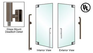 CRL-Blumcraft® Oil Rubbed Bronze Right Hand Double Acting Glass Mount Cylinder/Thumbturn "P" Exterior Bottom Securing Deadbolt Handle