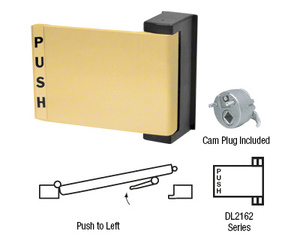 CRL Brass Universal Push-Pull Paddle Handle - Push to Left