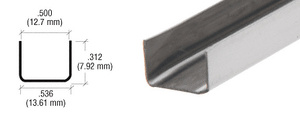 CRL Stainless Steel 1/2" U-Channel