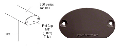 CRL Matte Bronze 350X Series Decorative End Cap