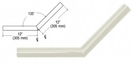 CRL Oyster White Quick Connect 135º Corner for 1-1/2" Diameter Tubing