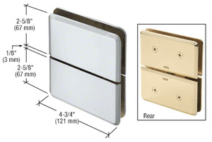 CRL Satin Chrome Senior Prima 02 Series Glass-to-Glass Mount Hinge