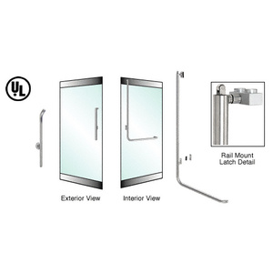 CRL-Blumcraft® Brushed Stainless Left Hand Reverse Rail Mount Keyed Access 'G' Exterior, Top Securing Balanced Door Panic Handle