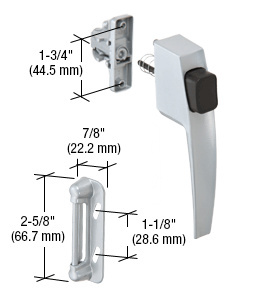CRL Aluminum Screen and Storm Door Push Button Latch with 1-3/4" Screw Holes