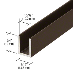 CRL Oil Rubbed Bronze  3/8" Fixed Panel Shower Door Deep U-Channel - 95"