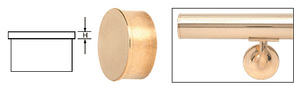 CRL Polished Brass Flat End Cap for 1" Round Tubing
