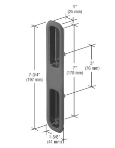 CRL Black Outside Pull 3" Screw Holes for International Doors