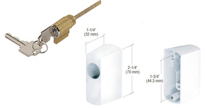 CRL White Key Cylinder Housing Kit with 1-3/4" Screw Holes