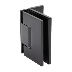 CRL Matte Black Melbourne Adjustable Wall Mount Offset Back Plate with Cover Plate Hinge