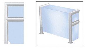 CRL Polished Stainless Elegant 143 Series 2" Tubing Glass On Top, Shelf, Front, and One End or Both Ends Sneeze Guard