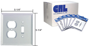 CRL Clear Mirror Glass Duplex Plug/Toggle Switch in Bulk Packs-Clear Glass