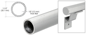 CRL Mill Finish 1-1/2" Diameter Pipe Rail Tubing - 20'