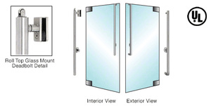 CRL-Blumcraft® Brushed Stainless DB170 Series Right Hand Reverse Glass Mount Cylinder/Thumbturn "J" Roll Top Deadbolt Handle