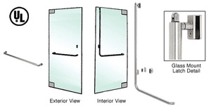 CRL-Blumcraft® Polished Stainless Left Hand Reverse Glass Mount Keyed Access "A" Exterior, Top Securing Panic Handle