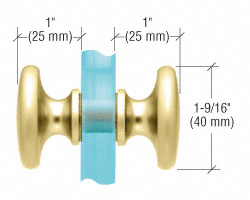 CRL Polished Brass Traditional Style Back-to-Back Shower Door Knobs