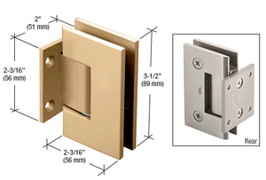 CRL Satin Brass Geneva 074 Series Wall Mount Short Back Plate Hinge