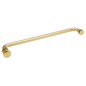 CRL Polished Brass 18" Towel Bar with Traditional Knob