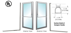 CRL-Blumcraft® Brushed Stainless Right Hand Reverse Aluminum Door Mount "D" Designer Dummy Handle