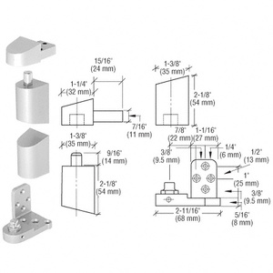 CRL Aluminum Offset Right Hand Pivot Set with 3/32" Recess