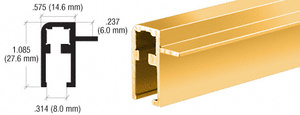 CRL Brite Gold Anodized Aluminum Side Top Rail Extrusion