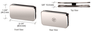 CRL Polished Nickel 180 Degree Traditional Style Glass Clamp