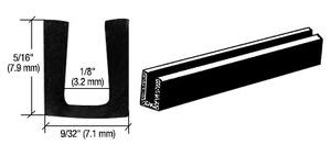 CRL Glass and Acrylic Setting Rubber Channel for 1/8" Material - 9/32" Base Width