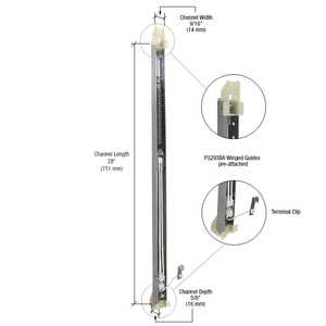 CRL 2720 Window Channel Balance with FS293BA Guides Attached