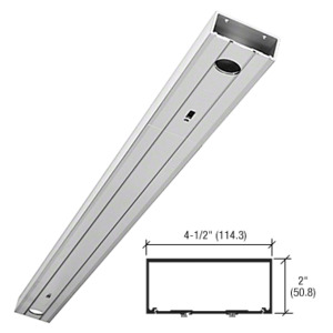 CRL-U.S. Aluminum Clear Anodized 2" x 4-1/2" 451 Series Header Prepped for Center Hung Overhead Concealed Closers