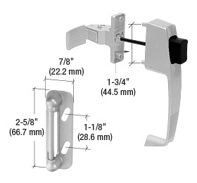 CRL Aluminum Screen and Storm Door Push Button Latch with Tie Down Screw with 1-3/4" Screw Holes