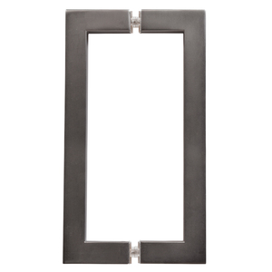 CRL Matte Gun Metal 8" x 8" SQ Series Square Tubing Back-to-Back Pull Handles