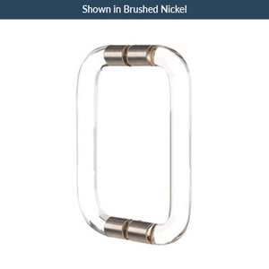 Satin Brass 8" Acrylic Back to Back Thru-Glass Handles