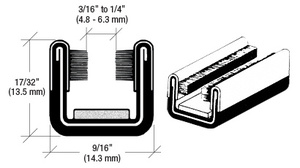 CRL 60" Flexible 9/16" x 17/32" Unbeaded Glass Run Channel for Jeep, Dodge and White Trucks