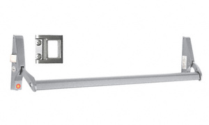 CRL Satin Aluminum 48" Jackson® 10 Series Left Hand Reverse Bevel Crossbar Rim Panic Exit Device, 'S' Type Strike