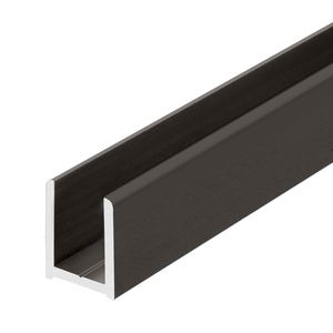 Oil Rubbed Bronze 95" (2.49 m) High Profile Aluminum Glazing Channel for 3/8" Glass