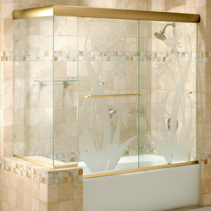 CRL Brite Gold Anodized 60" x 72" Cottage CK Series Sliding Shower Door Kit With Clear Jambs for 3/8" Glass