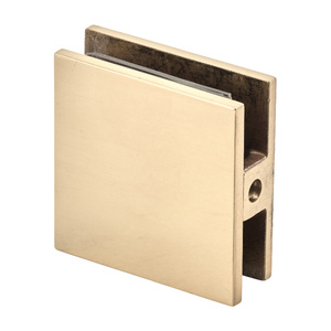 Polished Brass 2" x 2" (51 x 51 mm) Wall Mount Designer Series Glass Clip