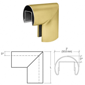 CRL Satin Brass 90 Degree Vertical Corners for 27/32" and 1-1/16" Laminated Glass Cap Railings