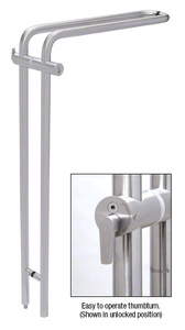 CRL 316 Brushed Stainless 42" Right Hand LLPA Series Locking Ladder Pull - Curved Exterior