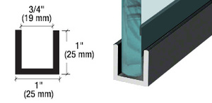 CRL Black Powder Coat Wet Glaze 1" Deep U-Channel 120" Stock Length