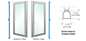 CRL-Blumcraft® Powder Coated Left Hand Reverse Aluminum/Wood Door Mount 'F' Exterior Designer Series Dummy Handle