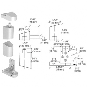 CRL Aluminum Offset Left Hand Pivot Set with 3/32" Recess