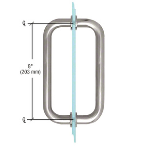 CRL Satin Chrome 8" BM Series Tubular Back-to-Back Pull Handle
