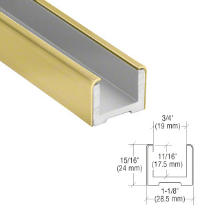 CRL-Blumcraft® Satin Brass Wet Glaze U-Channel for 1/2" (12 mm) Glass 120"