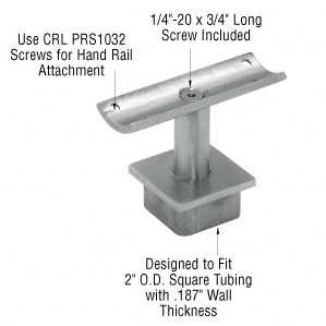 CRL Brushed Stainless 2" Square Post P-Series 180 Degree Fixed Standoff Saddle