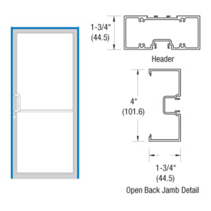 CRL-U.S. Aluminum Anodized 39-1/2" x 85-3/4" 400 Series Left Hand Single Acting Up and Over Frame