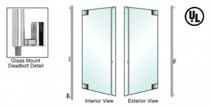 CRL-Blumcraft® Polished Stainless Right Hand Double Acting Glass Mount Keyed Access 'F' Bottom Secured Deadbolt Exterior Handle