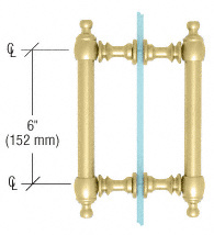 CRL Satin Brass 6" Colonial Style Back-to-Back Pull Handles