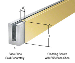 CRL Polished Brass 120" Cladding for B5S Series Standard Square Aluminum Base Shoe